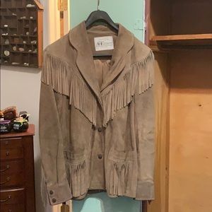 Vintage Indian Fringe Suede Jacket